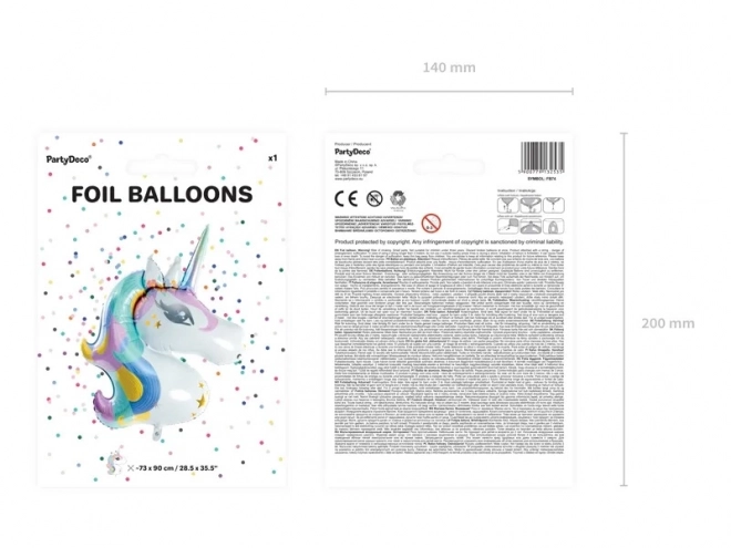 Foil Unicorn Balloon 73cm x 90cm