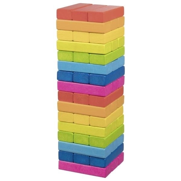 Balancing Wooden Tower Game Rainbow