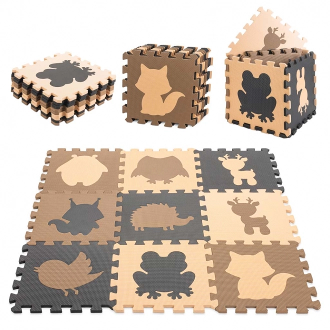 Educational Foam Puzzle Mat Brown and Beige