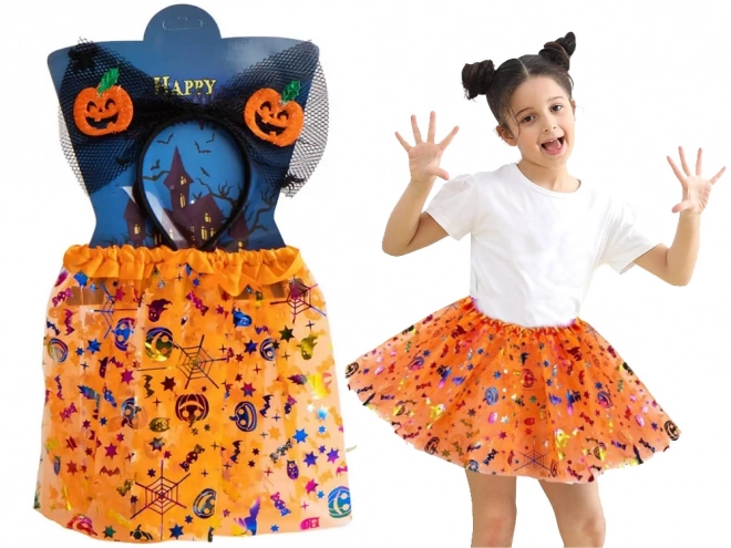 Halloween costume skirt set with headband