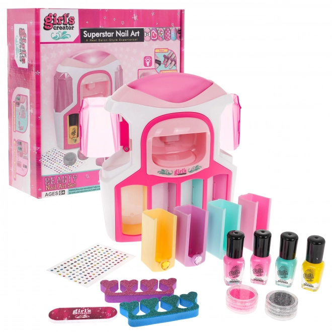 Kids Nail Painting Set with Interactive Dryer and Accessories