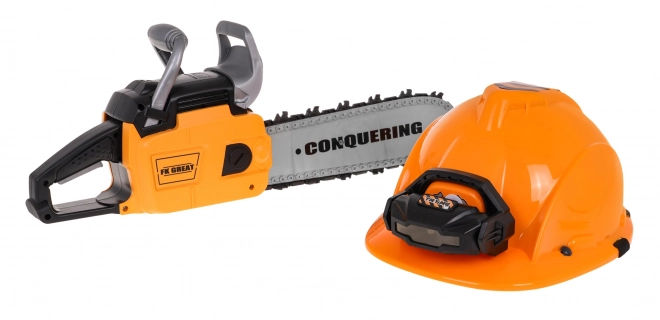 Interactive Toy Chainsaw Set with Helmet and Light