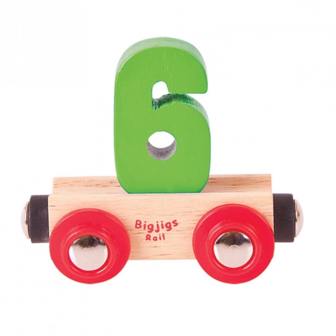 Number 6 Wooden Wagon Toy