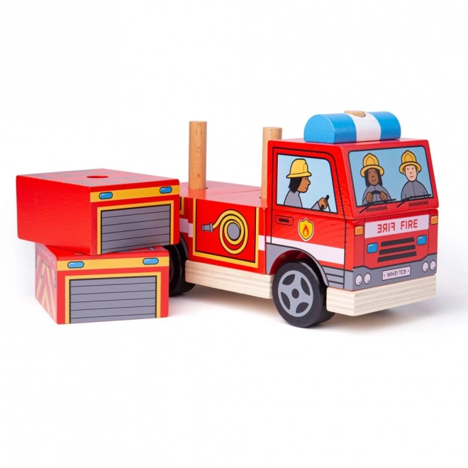 Wooden Stacking Fire Engine Toy