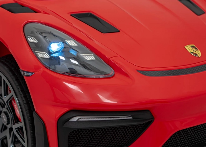 Elektrické autíčko Porsche 718 s MP4 audio panelom – Červené