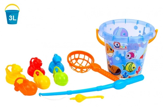 Fishing Set with Rod and Bucket for Kids