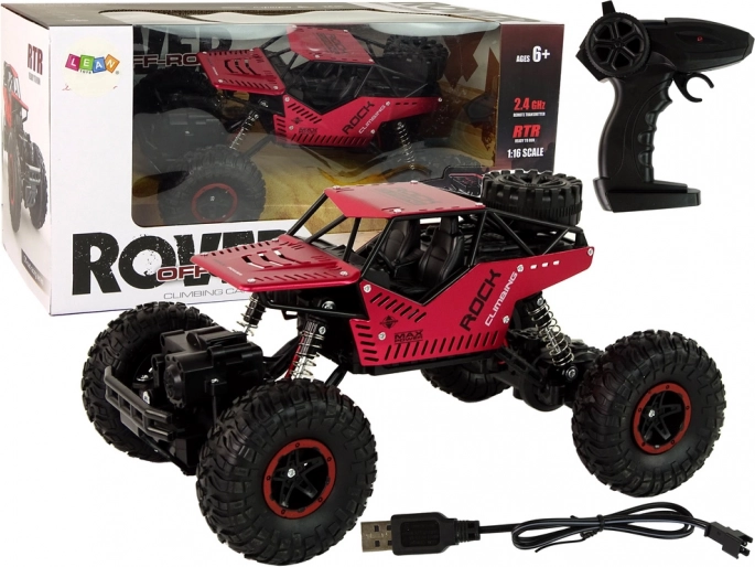 Auto fuoristrada RC 1:16 rosso‑nero