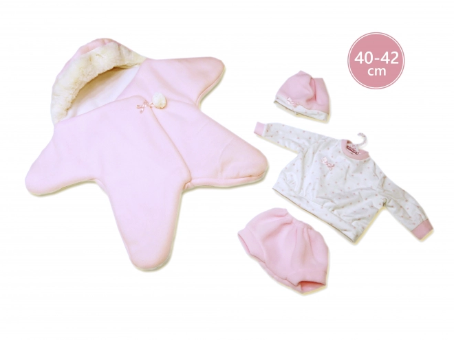 New Born Doll Outfit Llorens 3-Piece Fleece Star Romper