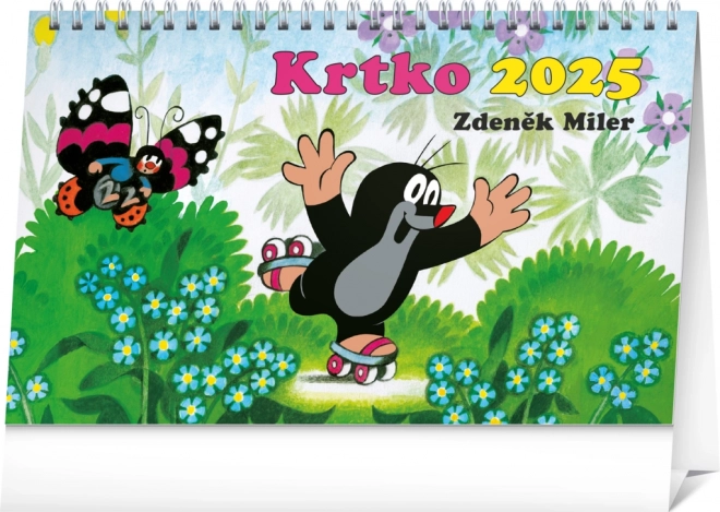 Desk Calendar with Little Mole Illustrations 2025