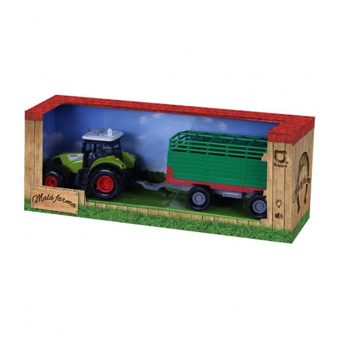 Plastic Tractor with Sound and Lights with Hay Trailer