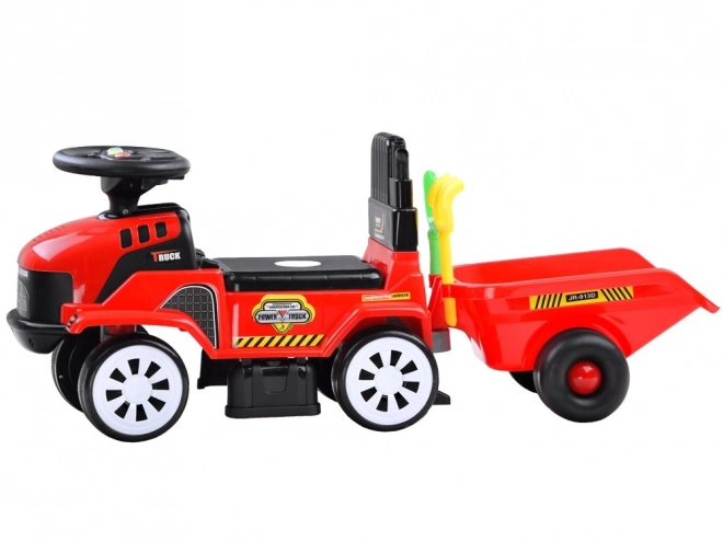 Ride-On Tractor with Trailer – red