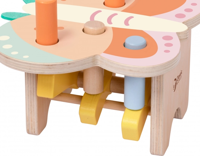 Dřevěný stoleček s pastelkami CLASSIC WORLD Montessori Motýlek