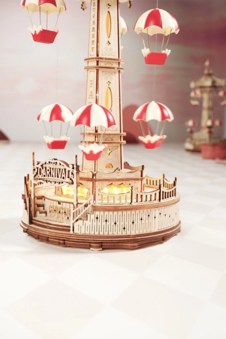 Rokr 3D Wooden Puzzle Music Box Parachute Tower