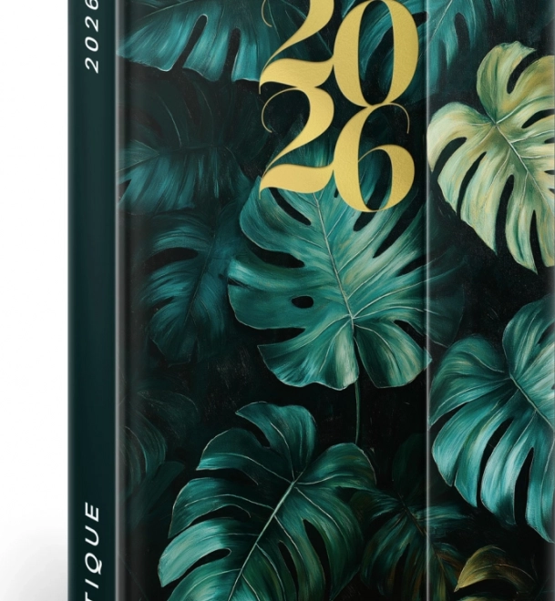 Agenda settimanale magnetica Monstera 2026, 11 x 16 cm