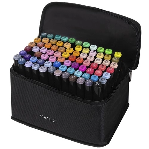 Dual Tip Alcohol Markers Set with Bag and Organizer