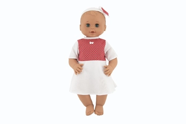 Blinking Hamiro Doll with White and Red Polka Dot Dress