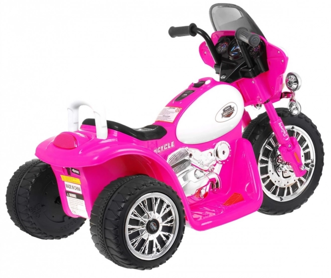 Children's Battery Operated Chopper Motorcycle Pink with 3 Wheels, Sounds, LED Lights