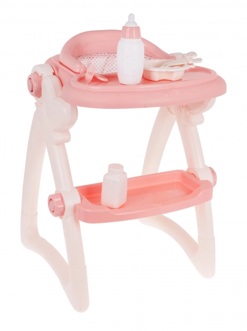 Doll Feeding Set for Children 3+ with High Chair and Accessories