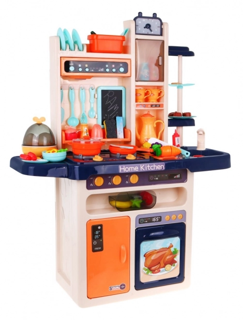 Stylish Blue Kids Kitchen Set with Interactive Features