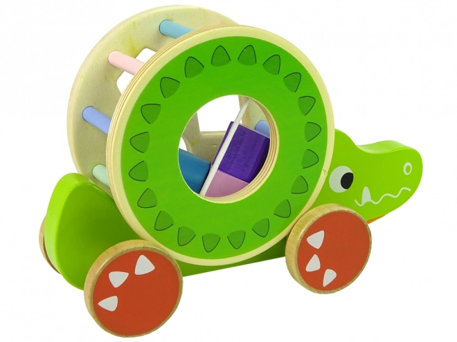 Wooden Pull Along Crocodile Shape Sorter Toy