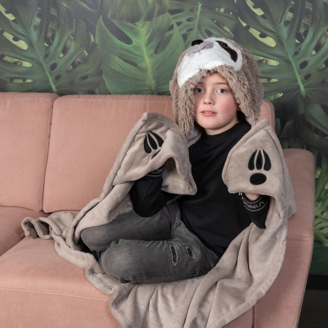 Cozy Animal Hooded Blanket with Paw Pockets