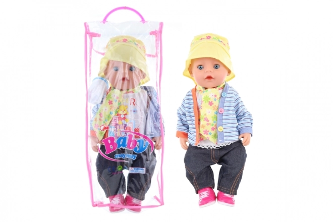 Baby Boy Doll with Yellow Hat and Accessories