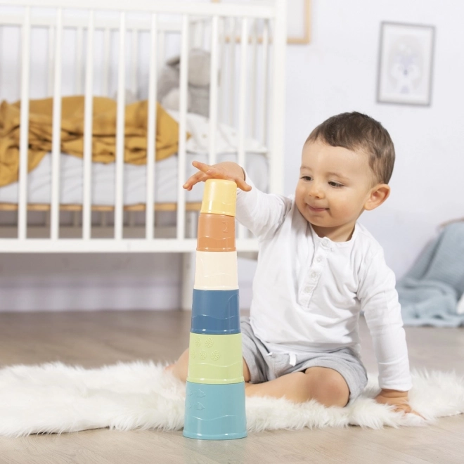 Smoby zöld bioplasztik játékkészlet - hajó, torony, formaválogató