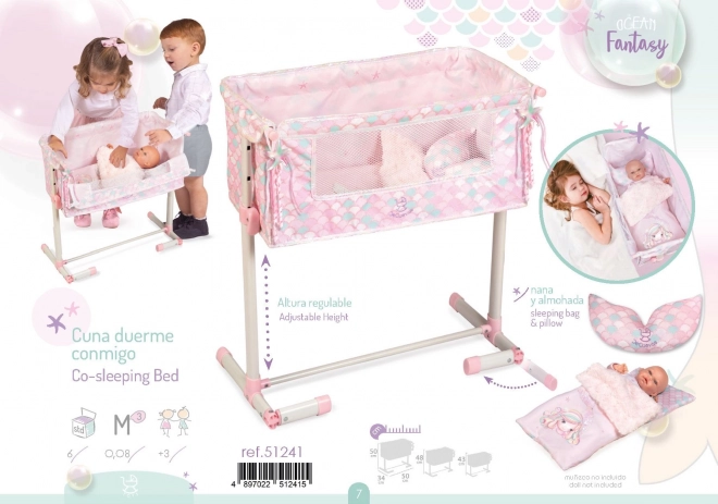 Baby Doll Crib with Co-Sleeping Function Ocean Fantasy