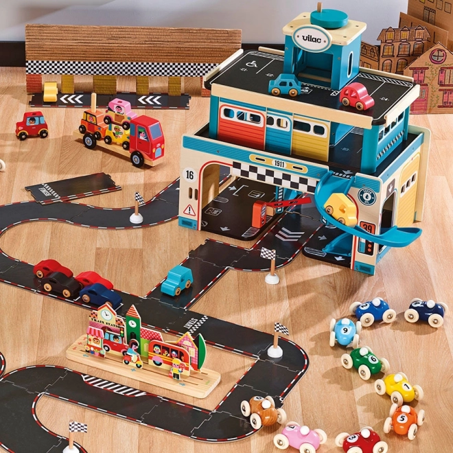 Set of 4 Wooden City Cars by Vilacity