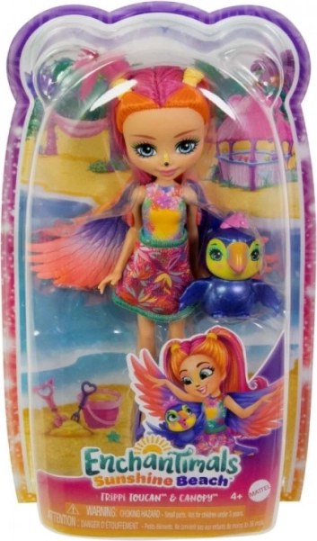 Enchantimals Puppe Tukan Trippi Toucan mit Tierfreund Canopy