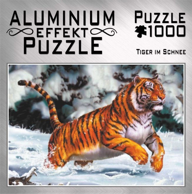 Metallic Tiger in Snow Puzzle 1000 Pieces