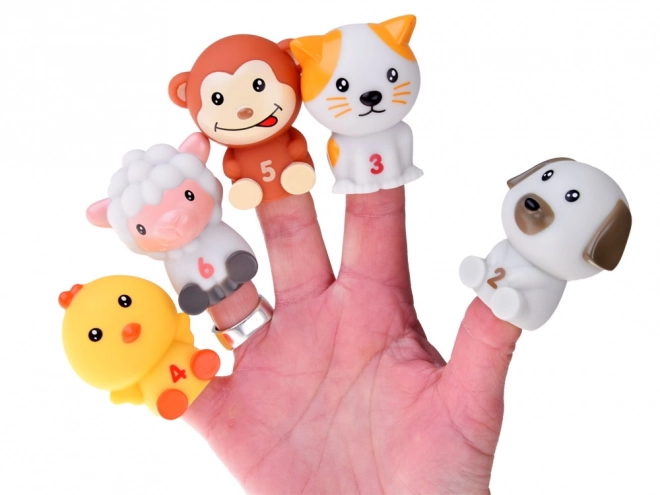 Animal Puppet Set in Houses with Numbers