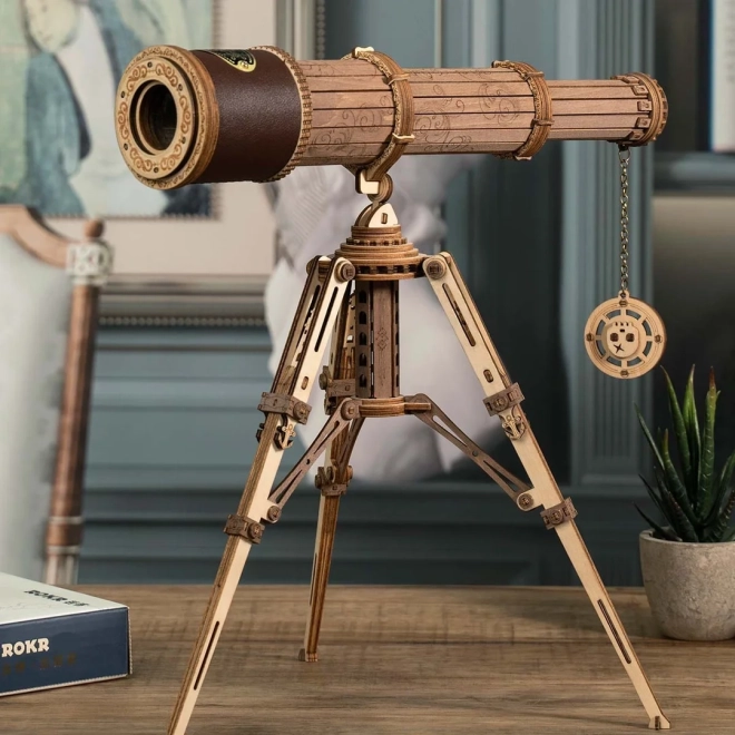 Robotic 3D Wooden Mechanical Puzzle Pirate Telescope