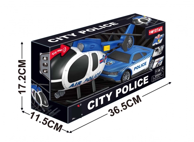 Police Helicopter and Car Set