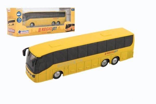 RegioJet Yellow Metal Toy Bus