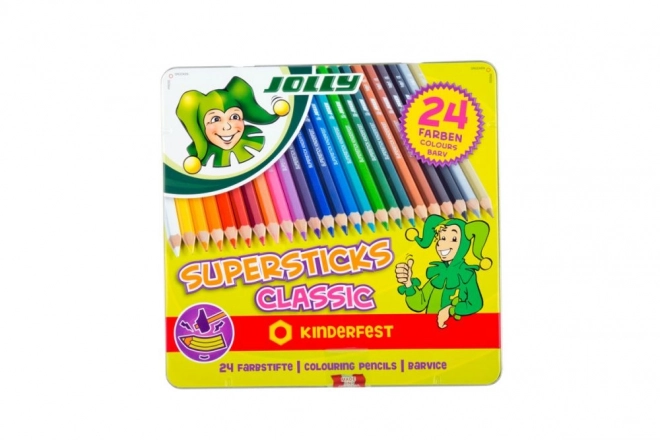 Supersticks Color Pencils Set 24 Colors in Metal Box