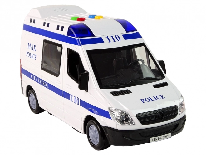 Police Car Toy with Friction Drive, Sounds, and Lights