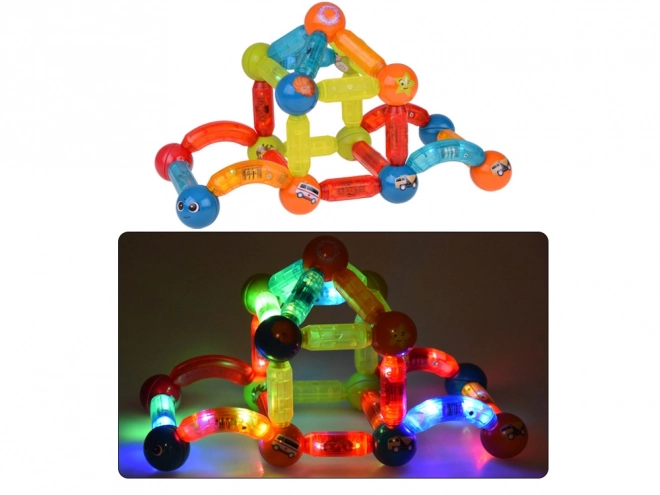 3D Colorful Illuminated Magnetic Blocks for Children