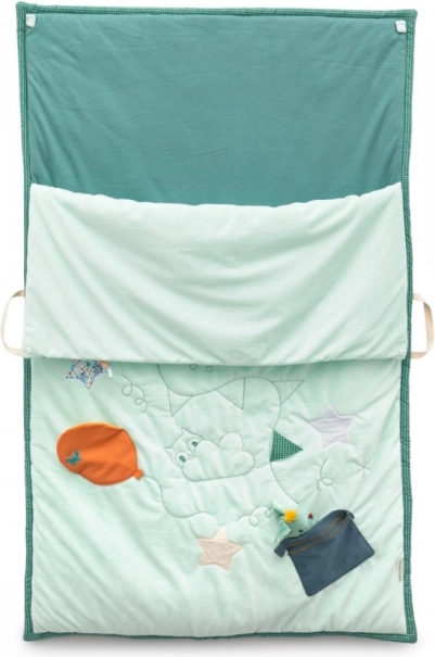Transforms into a comfy sleeping bag