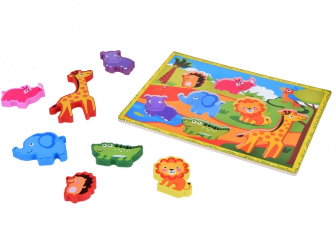 Wooden Safari Animal Shape Puzzles