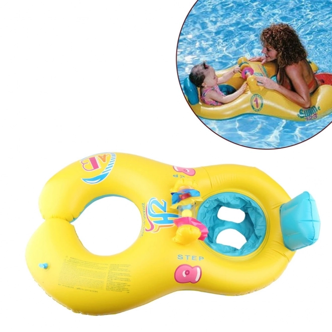 Inflatable Swimming Ring with Seat for Babies and Parents