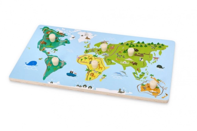 World Map Puzzle with Handles