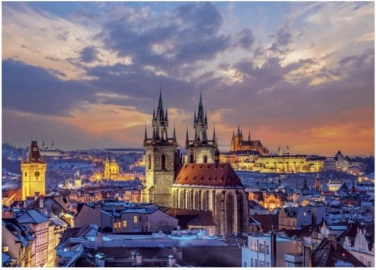 Neonové puzzle Pohled na Hradčany - 1000 dílků
