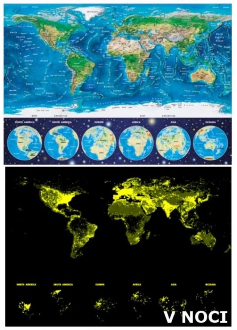 Glow in the Dark World Map Puzzle 1000 Pieces