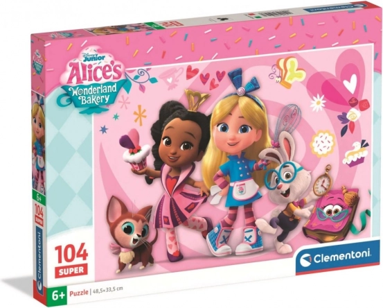 children's puzzle 104 pieces clementoni disney alice's wonderland bakery
