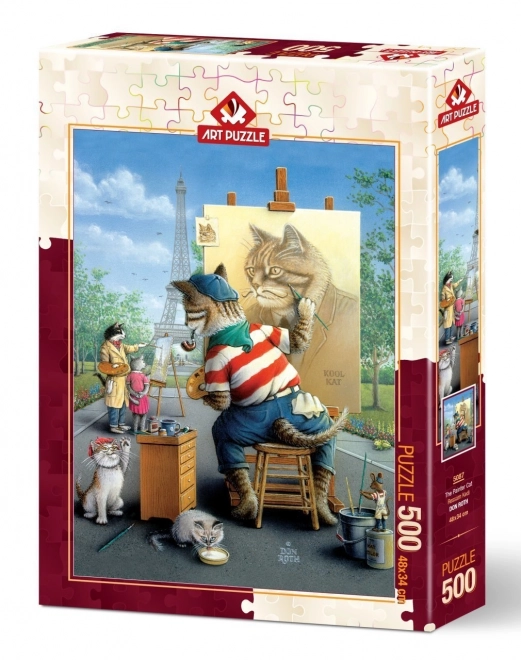 Cat Painter 500-piece Puzzle by Art Puzzle