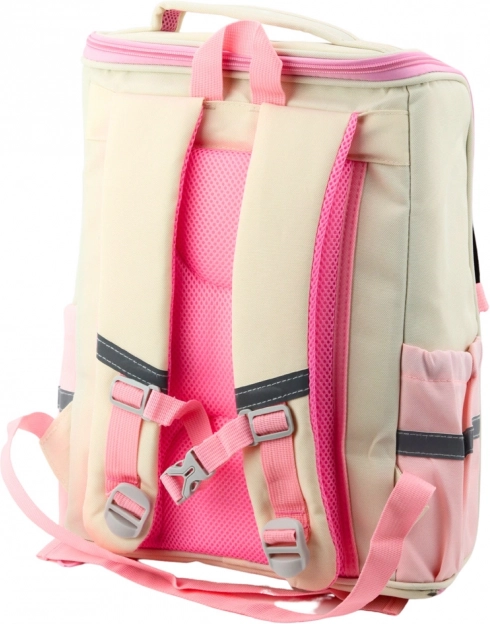 Zaino scolastico pastello con coniglio e cintura pettorale 21L