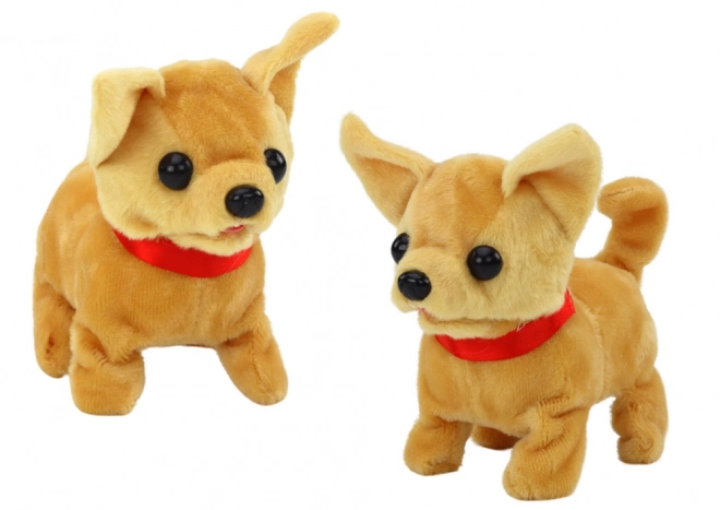 Interactive Plush Puppy Beige