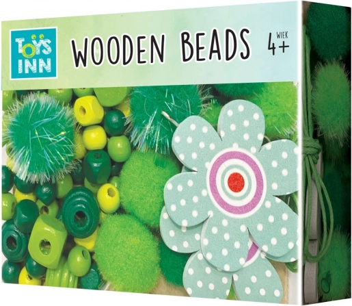 Small Green Wooden Beads – Creative Set for Kids
