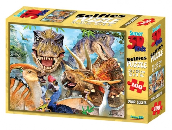 Dinosaur Selfie 3D Puzzle 100 Pieces